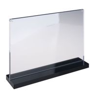 Porta avvisi da banco a T magnetico con base nera formato orizzontale | A4 210 x 297 mm