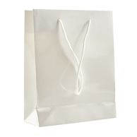 Borsa regalo, lucido bianco  | 20 x 25 x 8 cm 