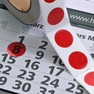 Segnagiorno statico per calendari, rosso traslucido 