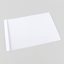 Cartellina a rilegatura termica A4, formato orizzontale, cartoncino, per un massimo di 15 fogli, bianco  1 mm