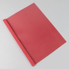 Cartellina a rilegatura termica A4, struttura in lino, 40 fogli, rosso | 4 mm  | 230 g/m²