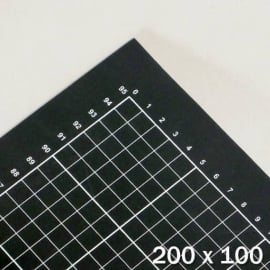 Tappetino da taglio XXL, 200 x 100 cm, autorigenerante, con reticolato nero/nero