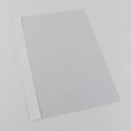 Foglio di copertura, cartoncino struttura in pelle con scanalatura bianco/trasparente 