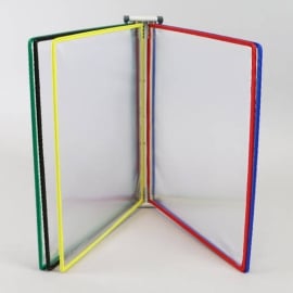 Leggio da muro magnetico A4, 10 portadocumenti, colori assortiti 