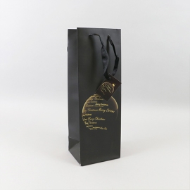 Borsa per bottiglie con palline di Natale, 12 x 35 x 10 cm, nero 