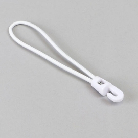 Corda elastica con gancio in plastica, bianco, 150 mm 