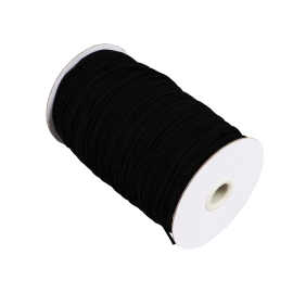 Cordino elastico in bobina, 3 mm, extra morbido, nero (rotolo con 200 m) 