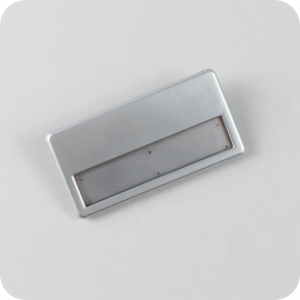 Portanome magnetico con clip doppia, 70 x 36 mm, argento 