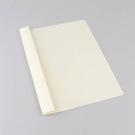 Cartellina per rilegatura con occhielli A4, struttura in lino, 65 fogli, bianco grezzo | 6 mm