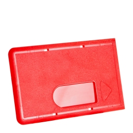 Custodia carta di credito plastica dura con fessura per il pollice, rosso 