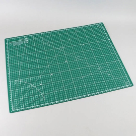 Tappetino da taglio, A2, 60 x 45 cm, autorigenerante, con reticolato, verde/nero 