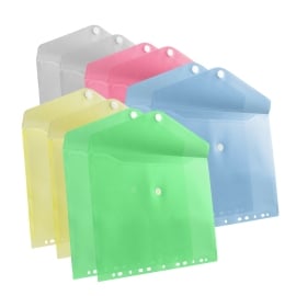 Buste portadocumenti per archiviare, A4, in colori diversi (10 unità) blu|verde|giallo
|trasparente|rosa