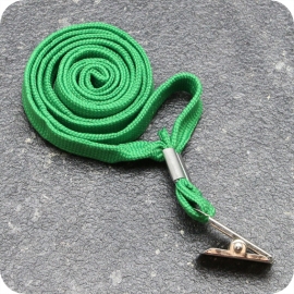 Nastro portachiavi, 10 mm di larghezza verde | clip bull dog