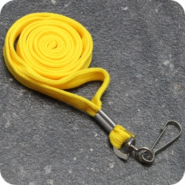 Nastro portachiavi, 10 mm di larghezza giallo | con gancio metallico girevole