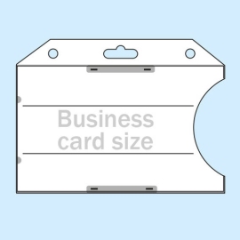 Buste porta badge per formato carta di credito, PVC rigido, con buchi rotondi e euro slot 