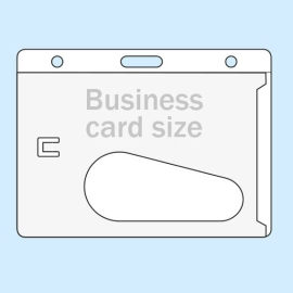 Buste porta badge per formato carta di credito, PVC rigido, con buchi rotondi e asola calendari 