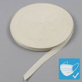 Nastro di twill, cotone 15 mm | bianco greggio 