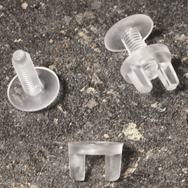 Viti vichinghe in plastica, trasparente 4,8 mm di diametro, 27 mm di lunghezza
