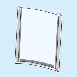 Buste per cartelloni, PVC rigido A3 formato verticale | parte anteriore chiusa, con 3 strisce adesive ad alte prestazioni (supporto in PET) sul retro