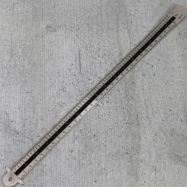 Tipometro, metallo, 30 cm,  con arresto 