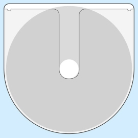 Tasche porta CD, autoadesivo, parte inferiore rotonda, trasparente 