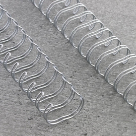 Spirali metalliche, passo 2:1, A4 25,4 mm (1") | argento (rivestito in nylon)