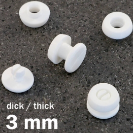 Occhielli a pressione in plastica, versione spessa bianco | 3 mm