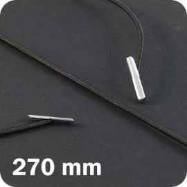 Cordino elastico 270 mm con 2 capicorda, nero 
