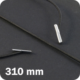 Cordino elastico 310 mm con 2 capicorda, nero 