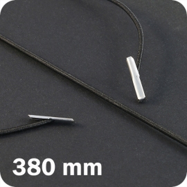 Cordino elastico 380 mm con 2 capicorda, nero 