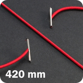 Cordino elastico 420 mm con 2 capicorda, rosso 