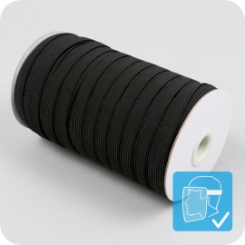 Cordino elastico in bobina, 10 mm, nero (rotolo con 90 m) 