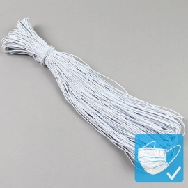 Cordino elastico, 2,5 mm, bianco (pacchetto con 100 m) 