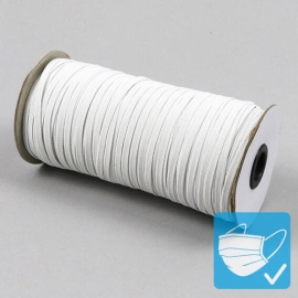 Cordino elastico in bobina, 5 mm, bianco (rotolo con 130 m) 
