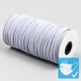 Cordino elastico in bobina, 5-6 mm, bianco sporco (rotolo con 100 m) 