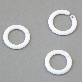 Anelli metallici 14 mm, in plastica bianca 