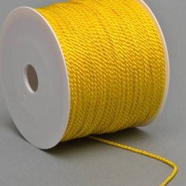 Cordoncino raso in bobina, giallo (bobina con 100 m) 