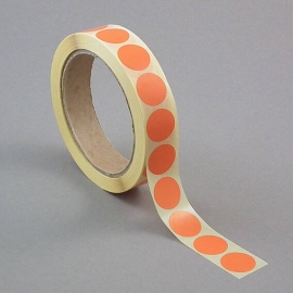 Bollini adesivi colorati in carta arancione | 30 mm
