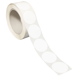 Bollini adesivi colorati in carta bianco | 40 mm