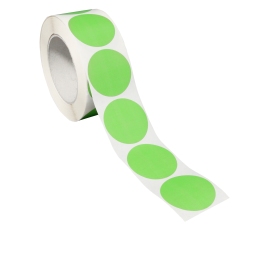 Bollini adesivi colorati in carta verde chiaro | 50 mm