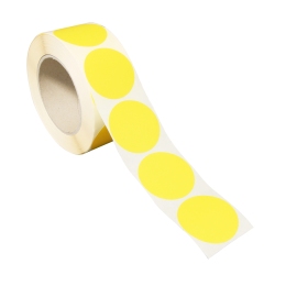 Bollini adesivi colorati in carta giallo | 50 mm