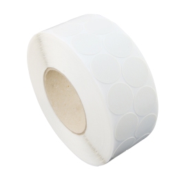 Bollini adesivi in tessuto, bianco 30 mm | 2500 unità