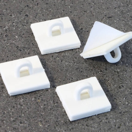 Bottoni adesivi con occhiello 20 x 20 mm (rettangolare) | bianco