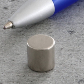 Disco magnetico al neodimio, 10 mm x 10 mm, N35 