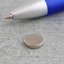 Disco magnetico al neodimio, 10 mm x 2 mm, N35 