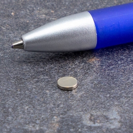 Disco magnetico al neodimio, 5 mm x 1 mm, N45 