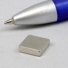 Blocchetto magnetico al neodimio, nichelato 10 x 10 mm | 3 mm