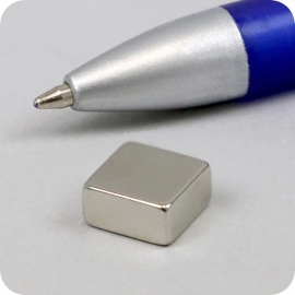 Blocchetto magnetico al neodimio, nichelato 10 x 10 mm | 5 mm