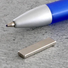 Blocchetto magnetico al neodimio, nichelato 20 x 5 mm | 2 mm