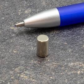 Cilindro magnetico al neodimio, nichelato 6 mm | 10 mm